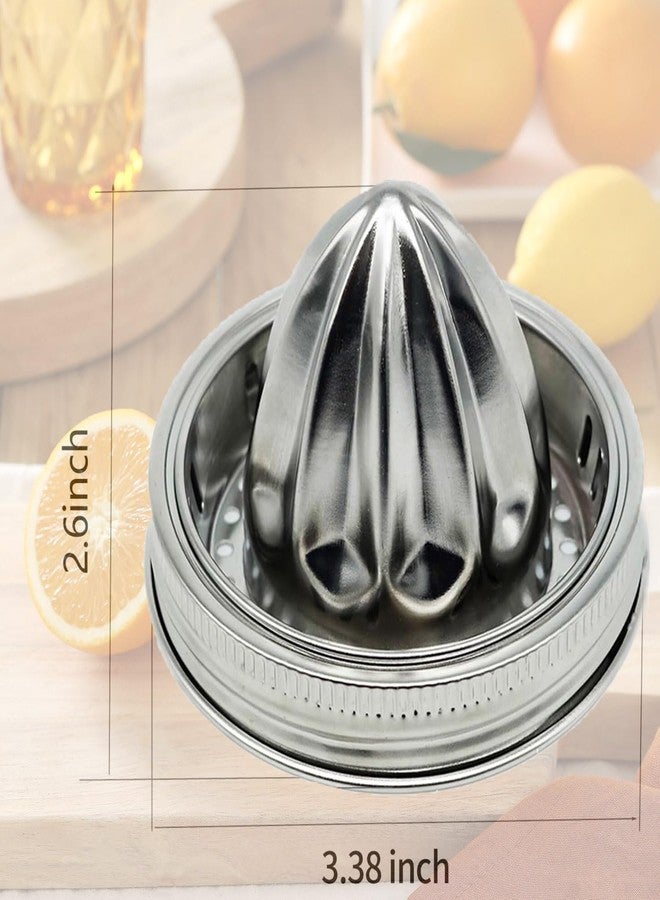 Aetherix 2Pcs Stainless Steel Mason Jar Juicer Lid for 3.38 Inch Wide Mouth Mason Jar, Hand Squeezer Top for Citrus Lemon Orange Manual Citrus Juicer - Image 4