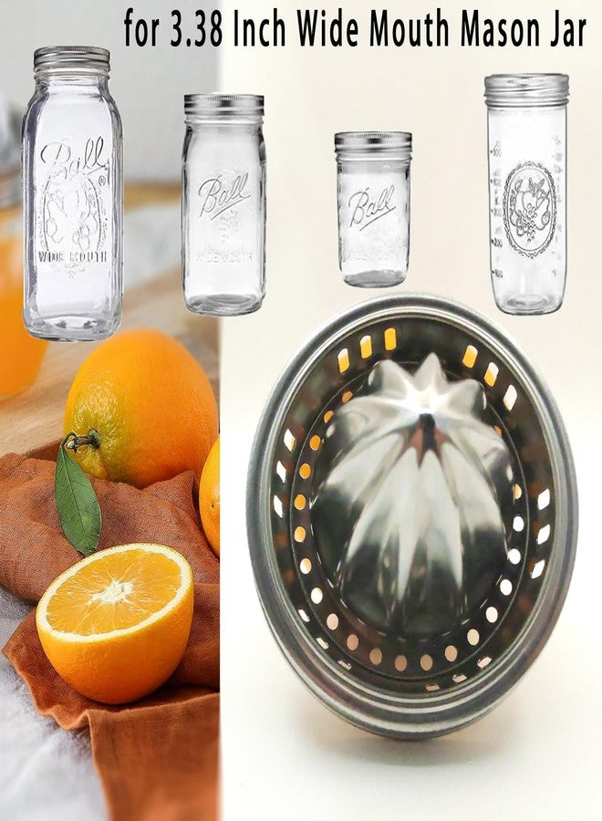Aetherix 2Pcs Stainless Steel Mason Jar Juicer Lid for 3.38 Inch Wide Mouth Mason Jar, Hand Squeezer Top for Citrus Lemon Orange Manual Citrus Juicer - Image 5