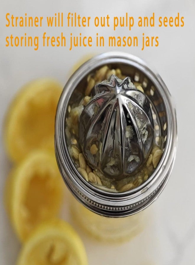 Aetherix 2Pcs Stainless Steel Mason Jar Juicer Lid for 3.38 Inch Wide Mouth Mason Jar, Hand Squeezer Top for Citrus Lemon Orange Manual Citrus Juicer - Image 3
