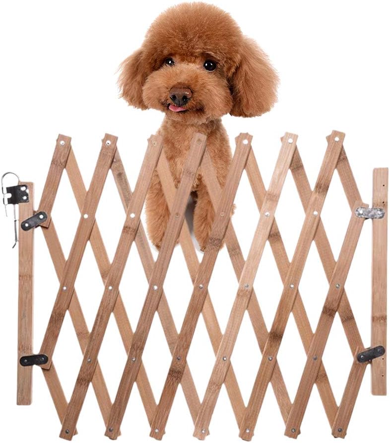 بوابة حماية للكلاب داخلية من زيروديس وود (Zerodis Wood Indoor Dog Gate)، حاجز أمان قابل للسحب مصمم للكلاب، بطول قابل للتعديل يتراوح بين 60 و110 سم، مناسبة للسلالم والغرف النوم والأماكن الخارجية (ألوان متنوعة). - Image 5