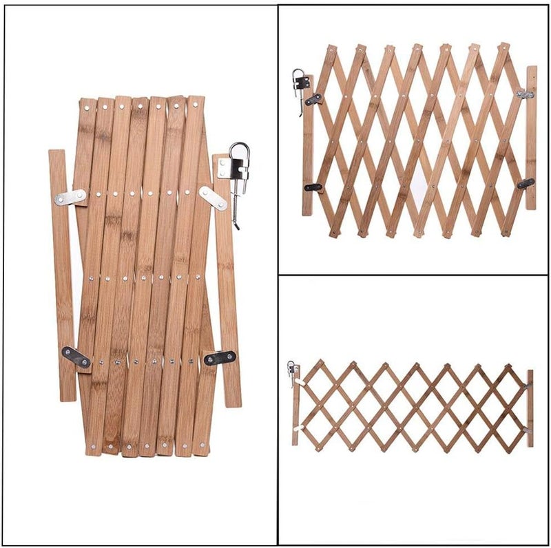 بوابة حماية للكلاب داخلية من زيروديس وود (Zerodis Wood Indoor Dog Gate)، حاجز أمان قابل للسحب مصمم للكلاب، بطول قابل للتعديل يتراوح بين 60 و110 سم، مناسبة للسلالم والغرف النوم والأماكن الخارجية (ألوان متنوعة). - Image 3