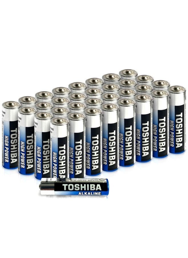 Toshiba AAA Alkaline Batteries 40 Pack | High Power | Extra Long Operating Time | LR03 Superior Japanese Quality | Super Value Bulk Pack  - Image 1