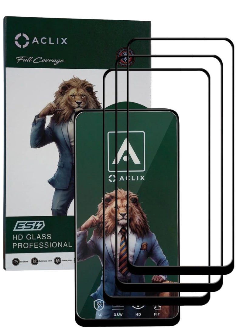 ACLIX 3 Pieces Antistatic ESD Dustproof Premium Quality High Definition Tempered Glass Screen Protector Designed For Oppo A96 - Image 1