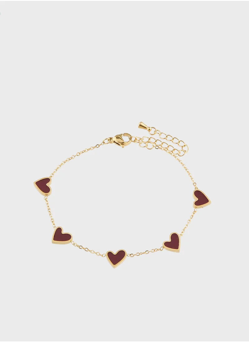 Staurtz Love Heart Bracelet Red