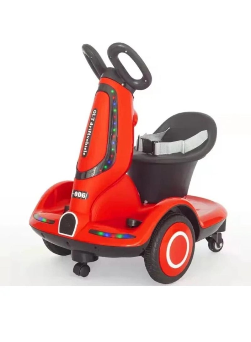 سيارة أطفال كهربائية حديثة ومتطورة بتصميم مبتكر مع ريموت كنترول للأهل وحزام أمان لحماية الصغار، مزودة بإضاءات تفاعلية ملونة وأصوات موسيقية شيقة لتجربة قيادة ممتعة وآمنة تساعد على تنمية مهارات الطفل الحركية وتعزز شعوره بالمرح والاستقلالية داخل المنزل وخارجه - Image 1