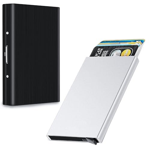 LACOSSI Protected Metal Credit/Debit/ATM Card Holder Case Wallet for Men & WomenCredit Card-Holder Metal Wallet Slim Credit Card Case Protector Business Card New 2025 (Black) - Image 1
