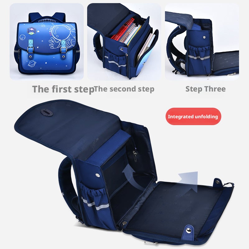 Cartoon Kids Backpack, All-in-One Open, Breathable Waterproof, for Grades 1-6 - Image 4