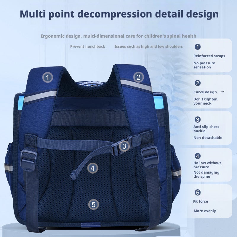 Cartoon Kids Backpack, All-in-One Open, Breathable Waterproof, for Grades 1-6 - Image 3