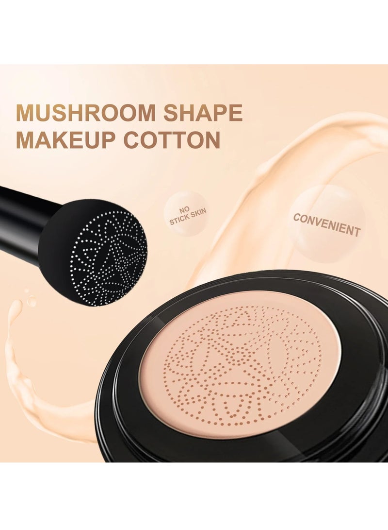 EELHOE Air Cushion CC Cream, Waterproof Mushroom Head Foundation Moisturizing BB Cream, Full Coverage Concealer Makeup Cosmetic Tool, Makeup Long Lasting Matte Concealer For Women Girls, (Ivory Color) - Image 5