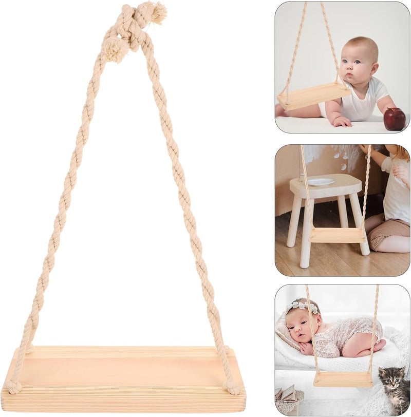 Toyvian Photography Wooden Swing Prop for Photo Shoots Delicate Craftsmanship for Decor for Newborn Pictures Creative Photography - Image 5