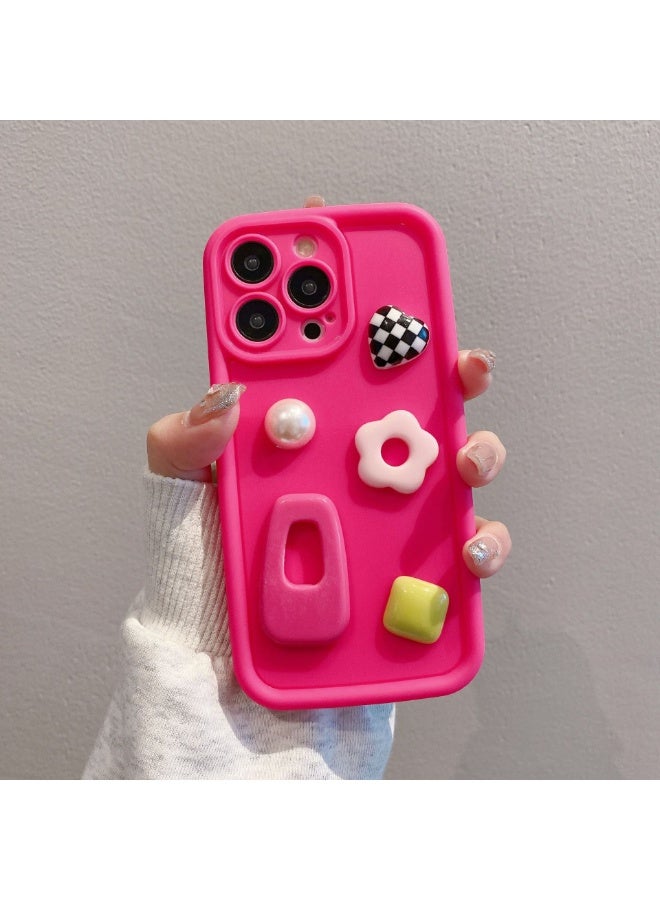 NIBEMINENT Hairpin Pearl Protective TPU Case Cover For iPhone 14 Pro, Pink