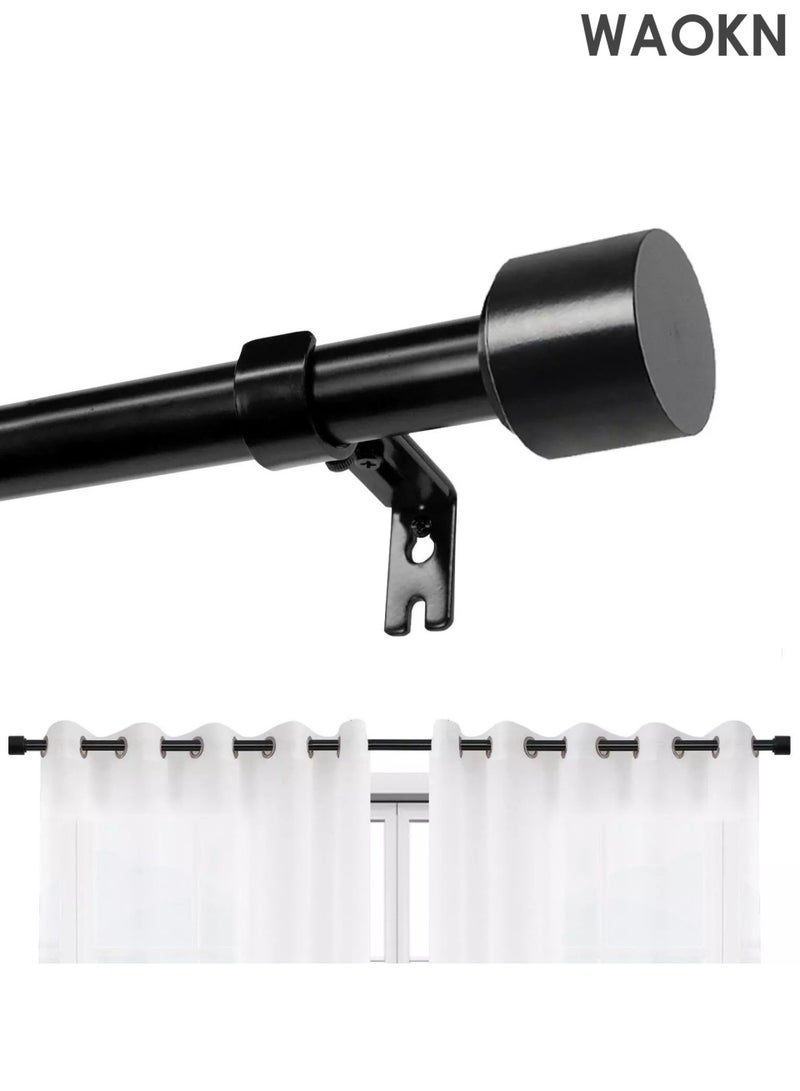WAOKN Curtain Rod Curtain Poles Set for Eyelet Curtains Splicing Heavy Duty Drapery Rods with Adjustable Brackets,Curtain Rod,Shower Curtain Rod,Curtain Rod with Bracket,Curtain Rod with End Cap Design, Extendable Curtain Rod for Windows Outdoor,Modern Adjustable Heavy Duty Curtain Rod.Suitable for Bedroom,Kitchen,Wardrobe(66-120inch) - Image 1