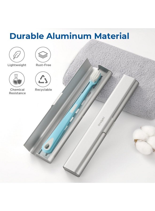 Oralphi Aluminum Toothbrush Travel Case, Portable Travel Toothbrush Holder, Durable Manual Toothbrush Box Container for Traveling, Bathroom, Camping, Business Trip - Image 2