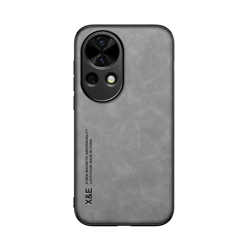 HuHa Protective Cover For Huawei nova 12 Pro Skin Feel Magnetic Leather Back Phone Case(Light Grey) - Image 2