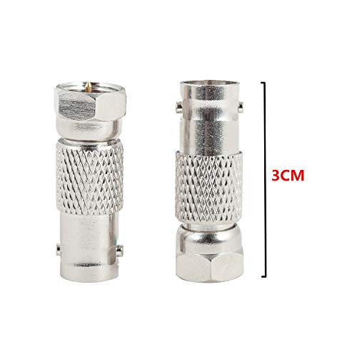 RFAdapter BNC to F Type Adapter, 2-Pack F Male to BNC Female Adapter Coax Connector for Radio Antenna and Video Applications - Image 4