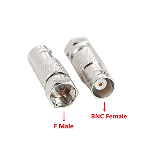 RFAdapter BNC to F Type Adapter, 2-Pack F Male to BNC Female Adapter Coax Connector for Radio Antenna and Video Applications - Image 2