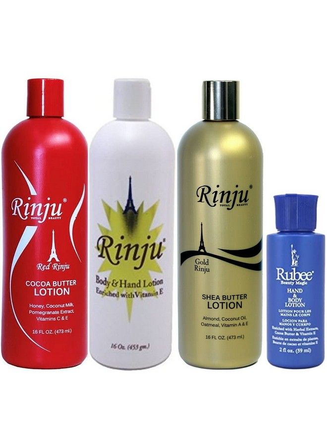 Rinju Original Shea Butter & Rinju Red Cocoa Butter Lotion 16 Oz. (Set Of 3) With A Free Rubee Lotion 2 Oz Bottle - Image 3