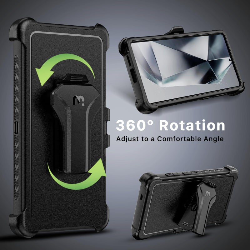 M MYBAT PRO Maverick Series for Samsung Galaxy S25 Ultra Case with Belt Clip Holster, 6.9 inch, Heavy Duty Military Grade Drop Protective Case w 360Â° Rotating Stand (No Screen Protector) Black - Image 5