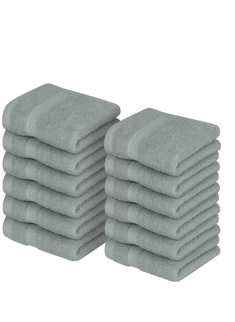 Utopia Towels - Utopia Towels [12 Pack Premium Wash Cloths Set (12 x 12 Inches) 100% Cotton Ring Spun, Highly Absorbent and Soft Feel Essential Washcloths for Bathroom, Spa, Gym, and Face Towel (Cool Grey) - Image 1