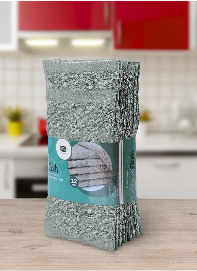 Utopia Towels - Utopia Towels [12 Pack Premium Wash Cloths Set (12 x 12 Inches) 100% Cotton Ring Spun, Highly Absorbent and Soft Feel Essential Washcloths for Bathroom, Spa, Gym, and Face Towel (Cool Grey) - Image 1