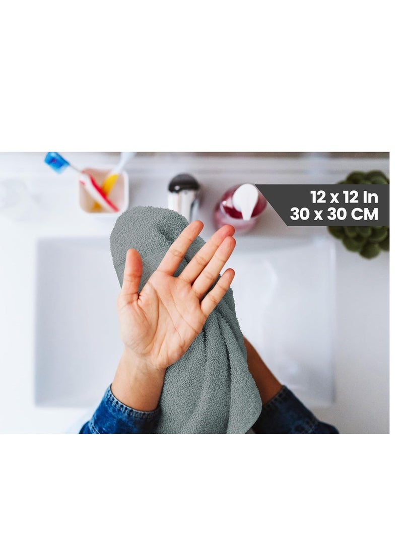 Utopia Towels - Utopia Towels [12 Pack Premium Wash Cloths Set (12 x 12 Inches) 100% Cotton Ring Spun, Highly Absorbent and Soft Feel Essential Washcloths for Bathroom, Spa, Gym, and Face Towel (Cool Grey) - Image 1