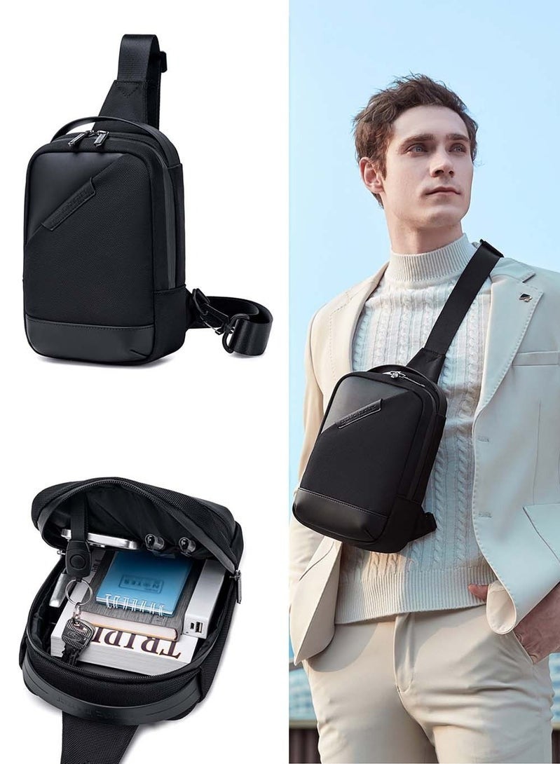 Business Chest Crossbody Bag, One Shoulder Sling Bag with Tablet Compartment - Image 3