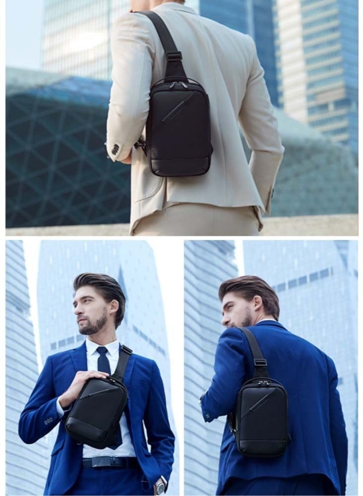 Business Chest Crossbody Bag, One Shoulder Sling Bag with Tablet Compartment - Image 4