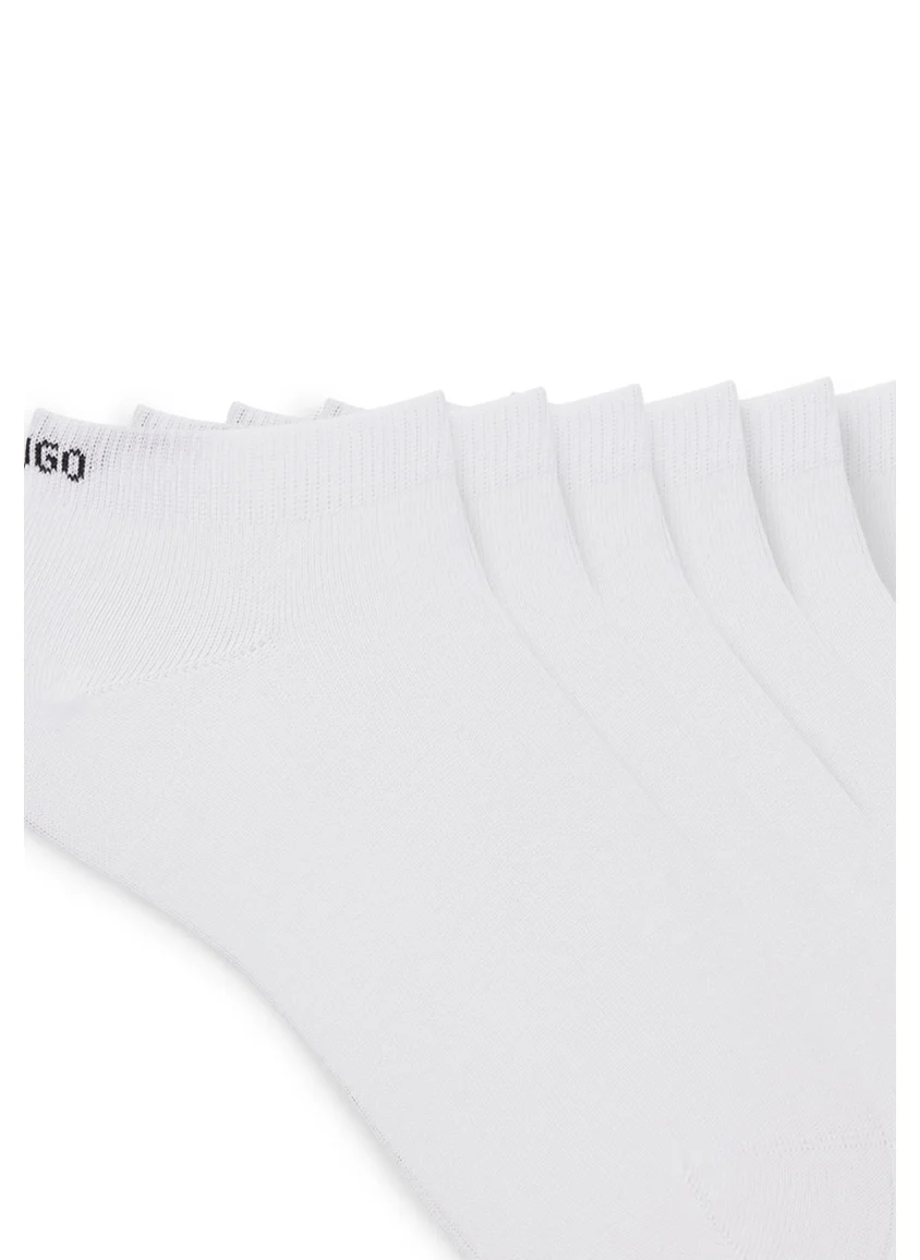 HUGO Six-pack of cotton-blend ankle socks with logos