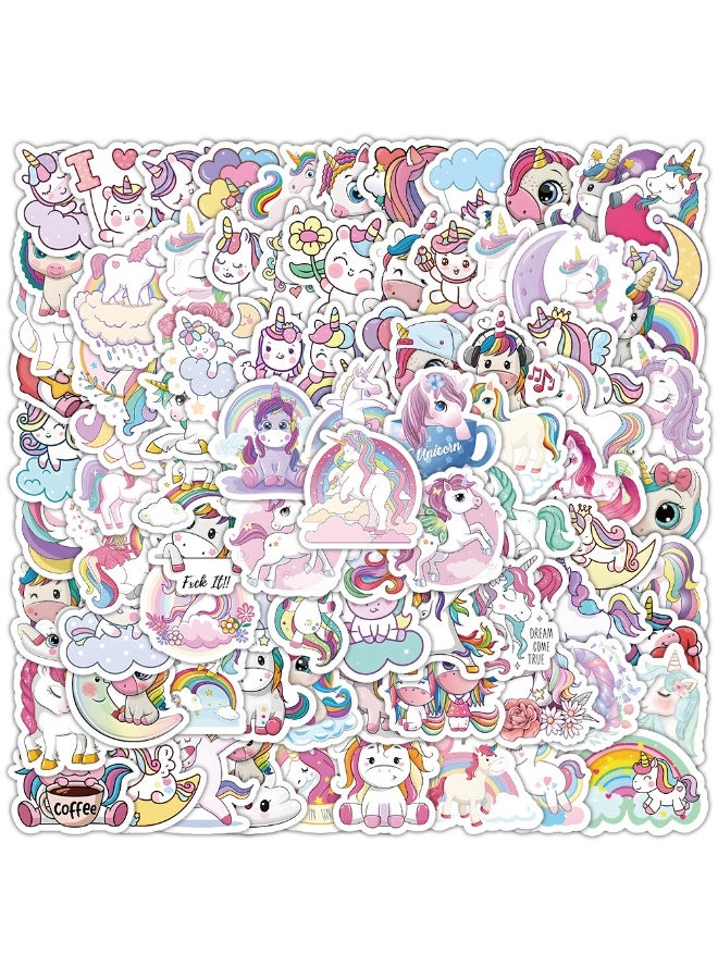 NIBEMINENT 100 Pcs Cartoon Cute Unicorn Deco Kit Waterproof Stickers, High Definition Printing Bright Colors, Suitable for Laptop Skateboard Luggage Water Bottle Guitar DIY - Image 2