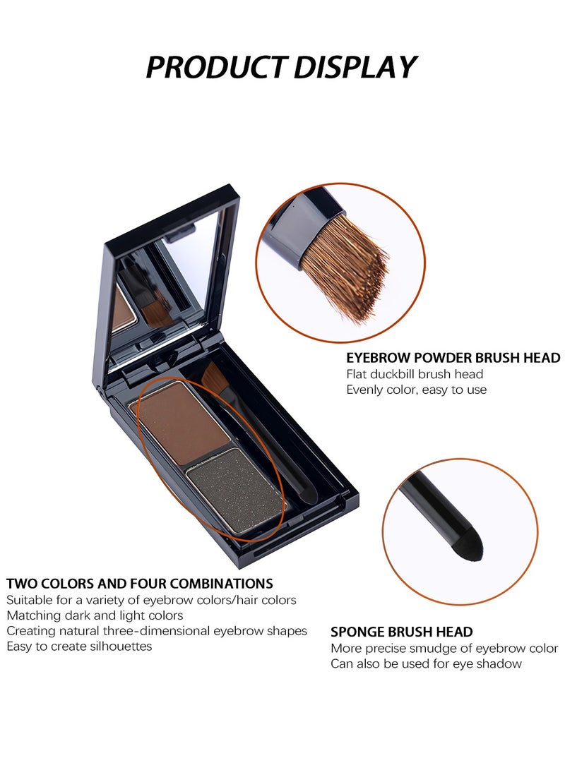 نوفو مجموعة مكياج بودرة الحواجب - لونين - لوحة بودرة الحواجب الملونة - مكياج العيون الاحترافي - ملئ الحواجب - Image 2