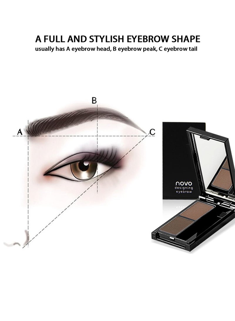 نوفو مجموعة مكياج بودرة الحواجب - لونين - لوحة بودرة الحواجب الملونة - مكياج العيون الاحترافي - ملئ الحواجب - Image 3