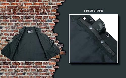 EVENT LEATHER ELM3930 Men’s Black Motorcycle Riders Leather Vest w/ 9 Patches and Adjustable Side Laces - 3X-Large - Image 4
