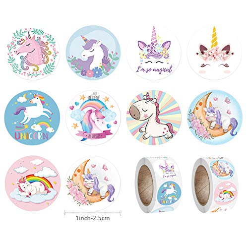 Optifit® Paper 1000 Pcs Unicorn Stickers for Kids - 1 Inch Self-Adhesive Labels for DIY Decoration - School, Birthday, Party, Book, Gift Bag Decorations - Image 2