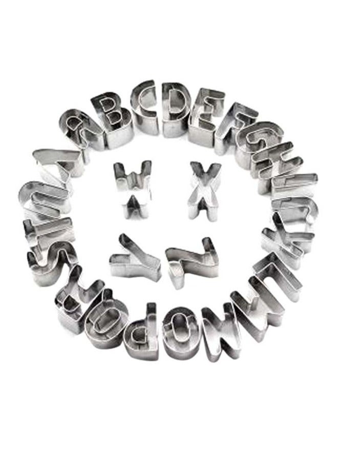 26-Piece Alphabet Cutter Set Silver 3x5x5centimeter