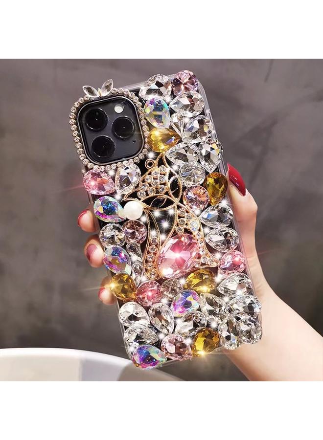 زبون جراب لهاتف iPhone 12 Pro مصنوع يدويًا من حجر الراين اللامع وحجر الثعبان الكريم - Image 1