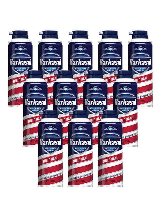 Barbasol Original Thick And Rich Shaving Cream For Men 6 Oz. Pack Of 12