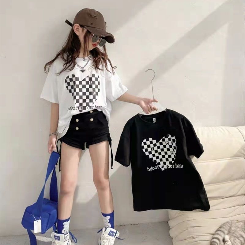 Girls' Summer Printed Short-Sleeved T-Shirt 2023 New Style Stylish Trendy T-Shirt Children'S Summer Loose Half-Sleeved T-Shirt - Image 3