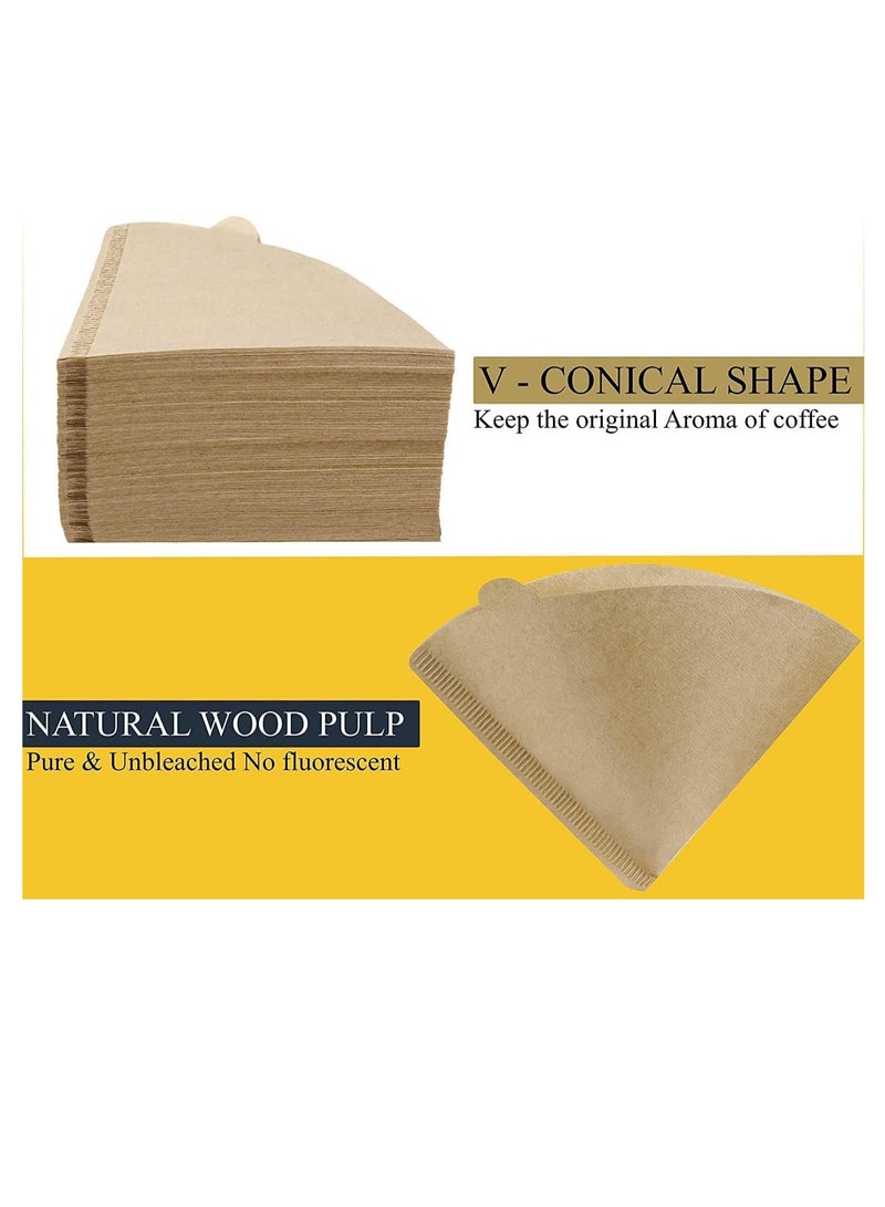 ميبرو مجموعة تقطير ادوات آلة القهوة المختصة V60 تحتوي على 5 قطع صب فوق القهوة بالتنقيط والتقطير - Image 5