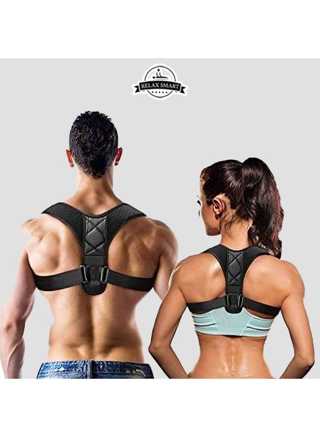 Relax Smart Back Support Brace & Posture Correction Belt – Relieves Pain, Stress & Fatigue with Neck, Shoulder, Clavicle and Spine Alignment – Back Straightener for Better Posture, Confidence & Comfort - Image 2