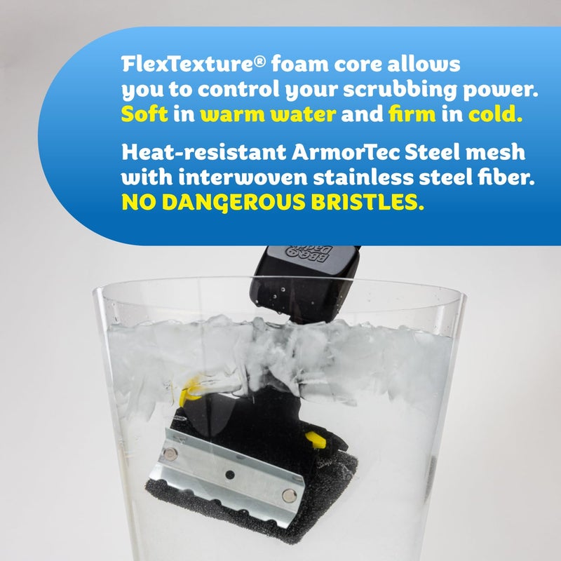 Scrub Daddy BBQ Daddy Grill Brush for Outdoor Grill - Bristle Free Scraper + Scrub Brush - Cut Through Charred Buildup with Stronger, Temperature Controlled Scrubbing Power (1 Grill Brush) - Image 2