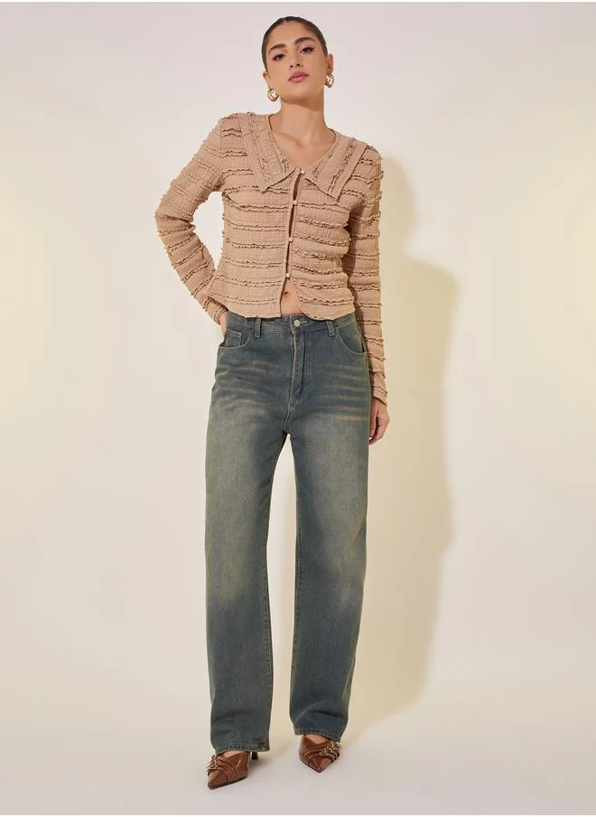 Take Two Take Two Textured Long Sleeve Regular Fit Shirt