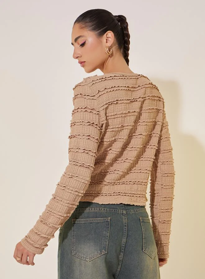 Styli Styli Textured Long Sleeve Regular Fit Shirt