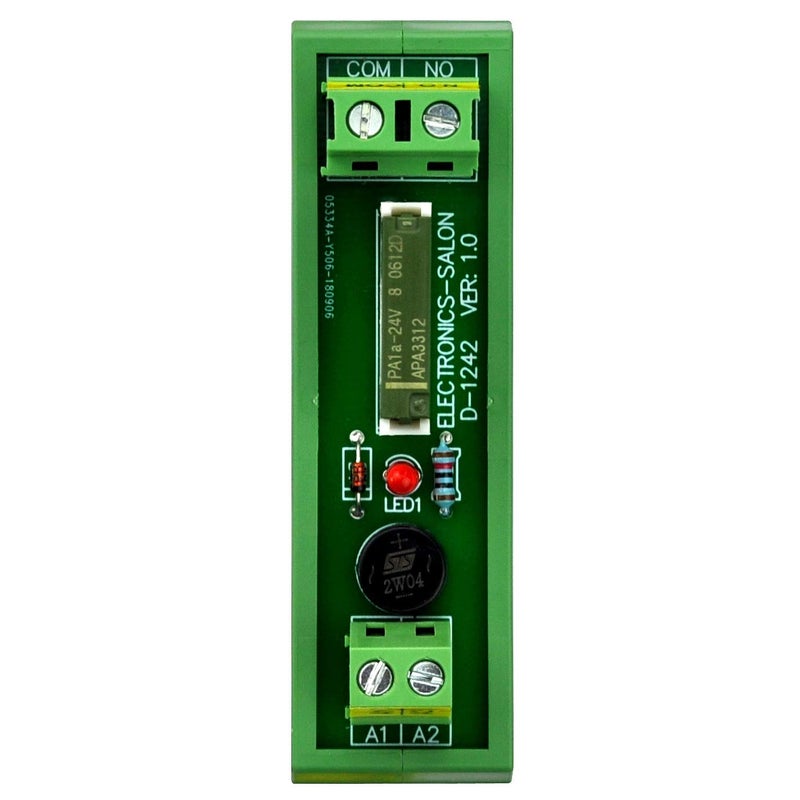 Electronics-Salon AC/DC 24V Slim DIN Rail Mount 5Amp SPST-NO Power Relay Interface Module, PA1a-24V. - Image 2