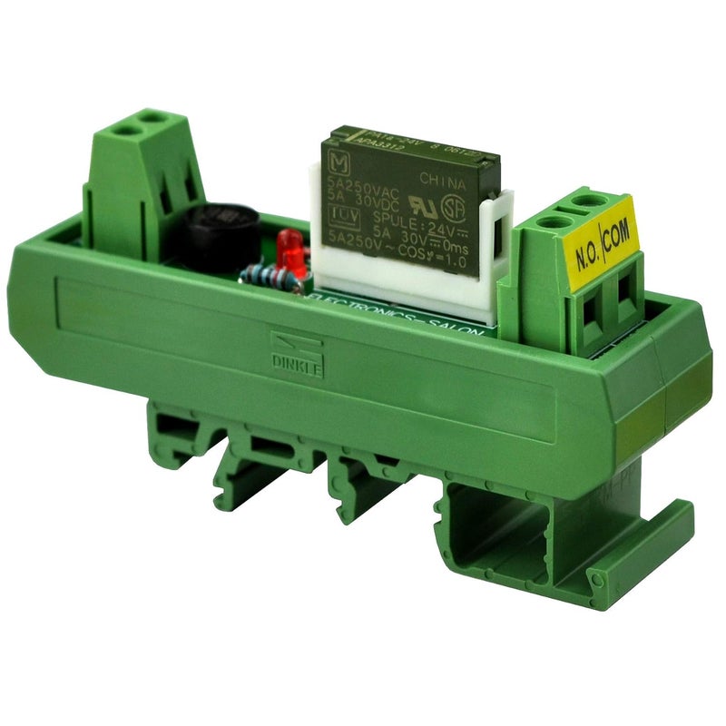Electronics-Salon AC/DC 24V Slim DIN Rail Mount 5Amp SPST-NO Power Relay Interface Module, PA1a-24V. - Image 1
