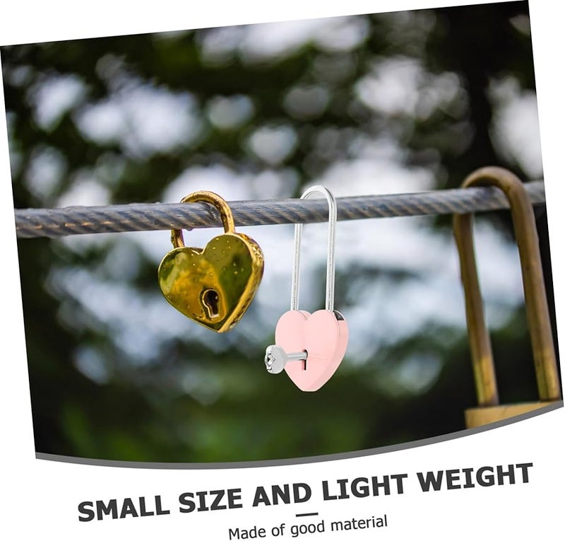 Pink Heart Shaped Padlock Love Lock for Luggage Jewelry Box Security Romantic Couples - Image 4