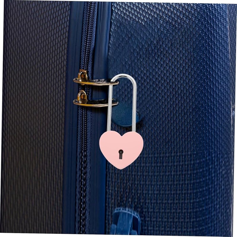 Pink Heart Shaped Padlock Love Lock for Luggage Jewelry Box Security Romantic Couples - Image 5
