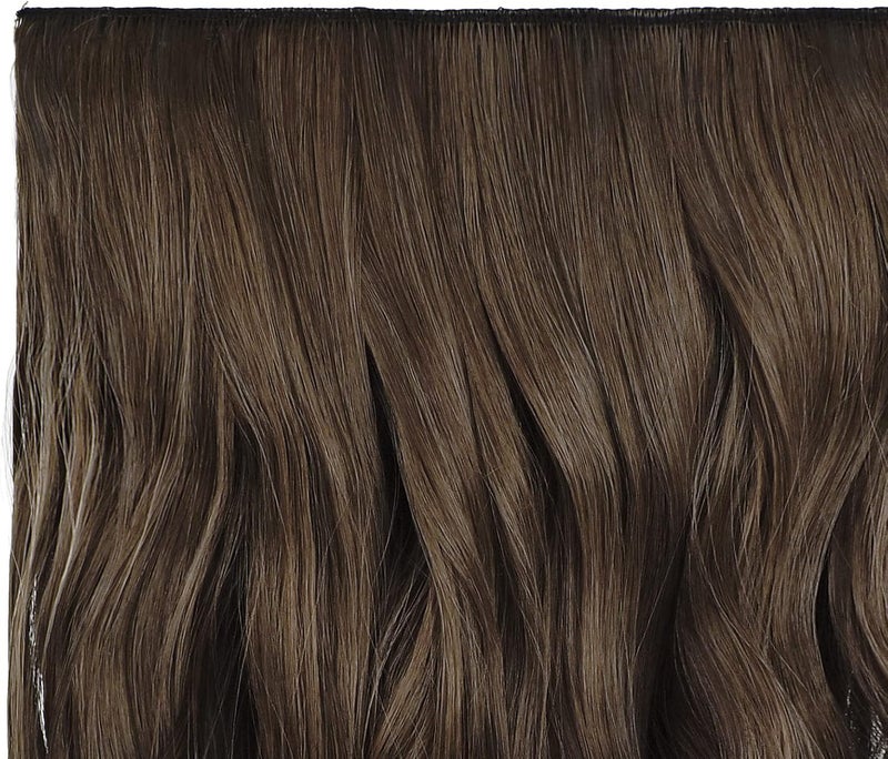 REECHO 20" 1-pack 3/4 Full Head Curly Wave Clips in on Synthetic Hair Extensions HE008 Hair pieces for Women 5 Clips 4.5 Oz Per Piece - Ginger Brown - Image 2
