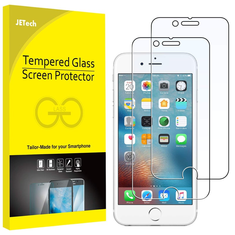 JETech Screen Protector for iPhone 6 and iPhone 6s, 4.7-Inch, Tempered Glass Film, 2-Pack - Image 1