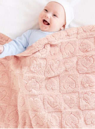 Baby Blanket Heart Checkered Blanket, Ultra Soft Cozy Baby Blankets for Girls Boys, Fluffy Infant Toddler Newborn Receiving Blankets for Crib Stroller 76*100cm (Light Pink) - view 3