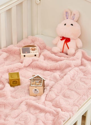 Baby Blanket Heart Checkered Blanket, Ultra Soft Cozy Baby Blankets for Girls Boys, Fluffy Infant Toddler Newborn Receiving Blankets for Crib Stroller 76*100cm (Light Pink) - view 4